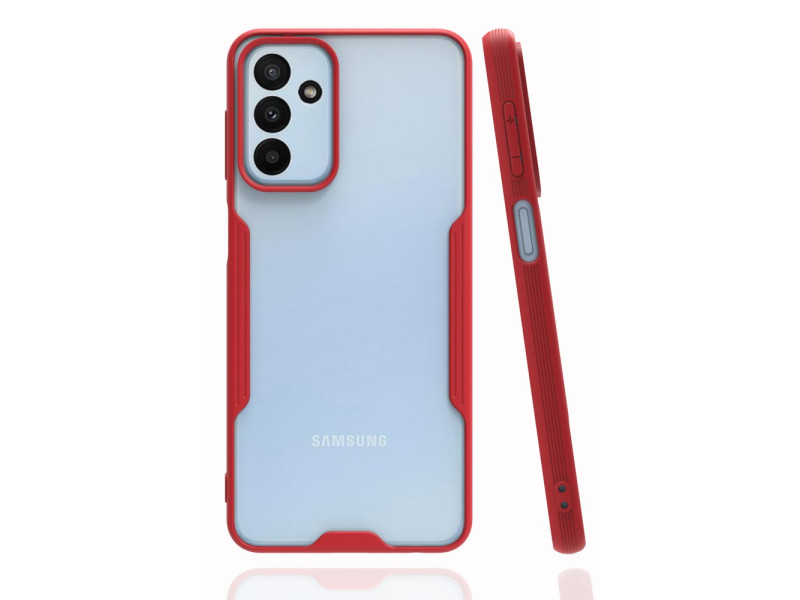 Newface Samsung Galaxy A04S Kılıf Platin Silikon - Kırmızı