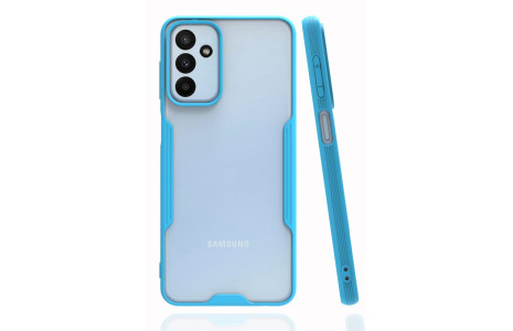 Newface Samsung Galaxy A04S Kılıf Platin Silikon - Mavi