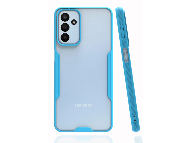 Newface Samsung Galaxy A04S Kılıf Platin Silikon - Mavi