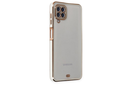 Newface Samsung Galaxy A12 Kılıf Liva Lens Silikon - Beyaz