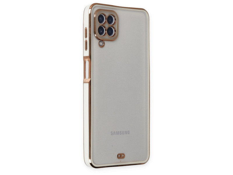 Newface Samsung Galaxy A12 Kılıf Liva Lens Silikon - Beyaz