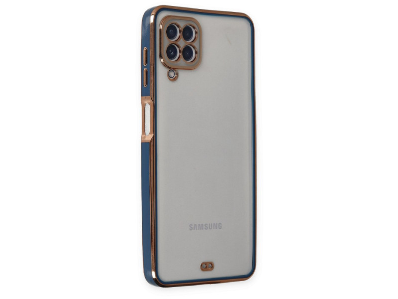Newface Samsung Galaxy A12 Kılıf Liva Lens Silikon - Mavi