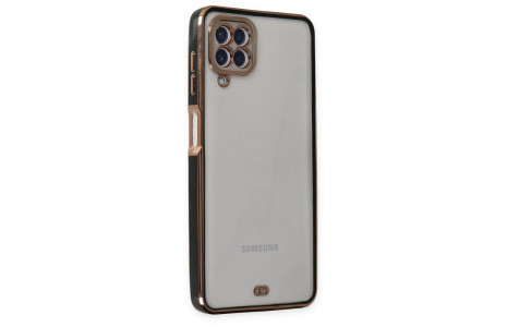Newface Samsung Galaxy A12 Kılıf Liva Lens Silikon - Siyah