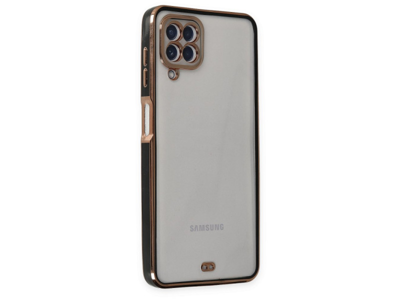Newface Samsung Galaxy A12 Kılıf Liva Lens Silikon - Siyah