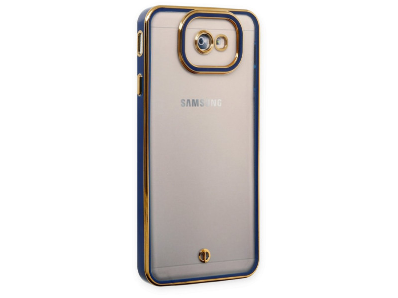 Newface Samsung Galaxy J7 Prime Kılıf Liva Lens Silikon - Mavi