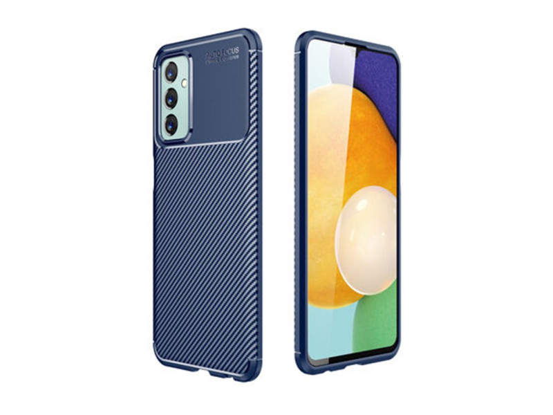 Newface Samsung Galaxy M13 Kılıf Focus Karbon Silikon - Lacivert
