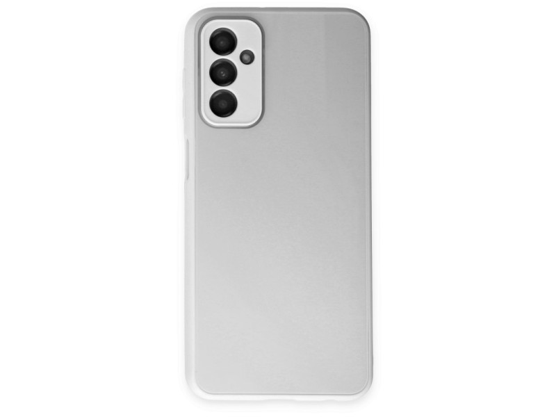 Newface Samsung Galaxy M13 Kılıf Glass Kapak - Beyaz