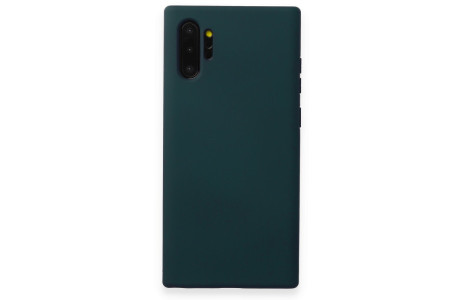 Newface Samsung Galaxy Note 10 Plus Kılıf Nano içi Kadife Silikon - Koyu Yeşil