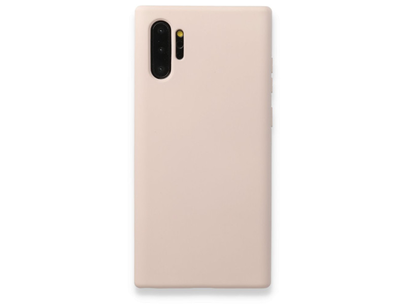 Newface Samsung Galaxy Note 10 Plus Kılıf Nano içi Kadife Silikon - Pudra