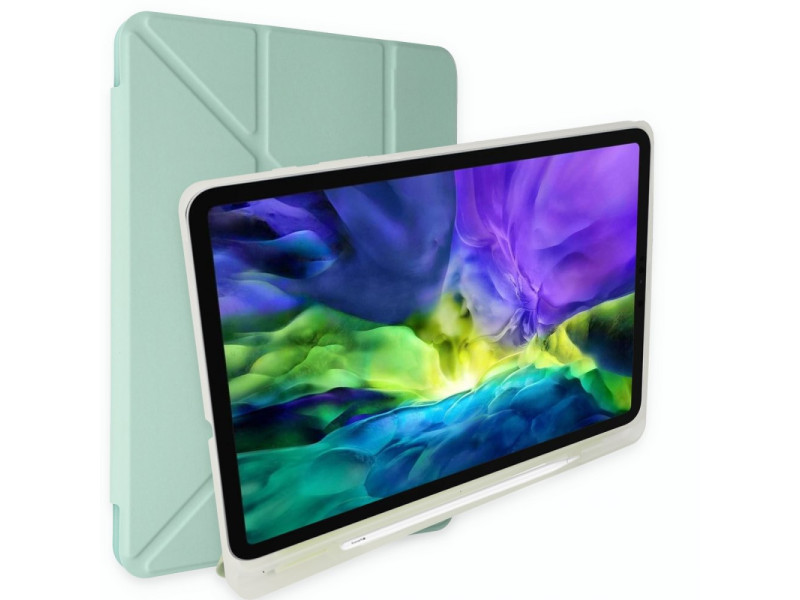 Newface iPad 9.7 (2017) Kılıf Kalemlikli Mars Tablet Kılıfı - Açık Yeşil