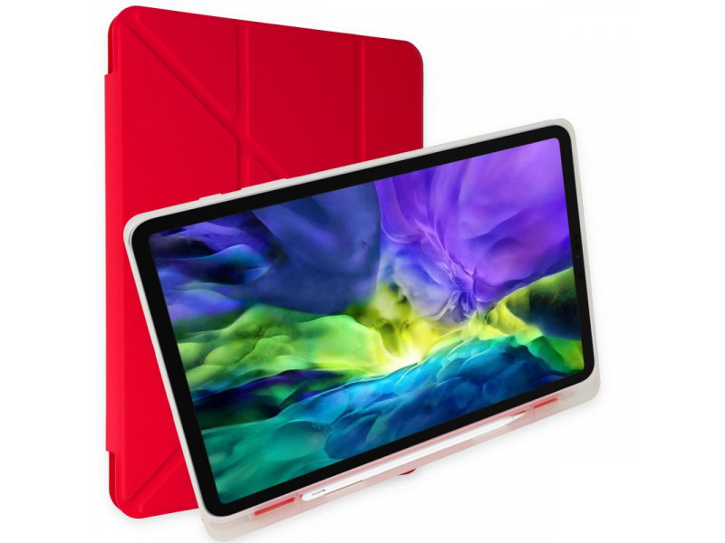 Newface Samsung Galaxy P610 Tab S6 Lite 10.4 Kılıf Kalemlikli Mars Tablet Kılıfı - Kırmızı