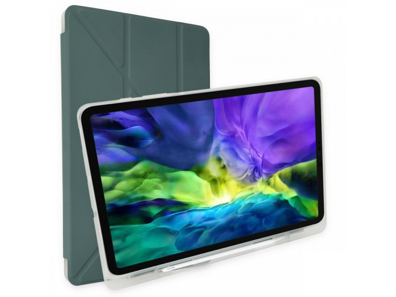 Newface iPad 9.7 (2017) Kılıf Kalemlikli Mars Tablet Kılıfı - Koyu Yeşil