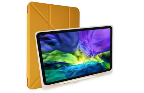 Newface iPad 9.7 (2018) Kılıf Kalemlikli Mars Tablet Kılıfı - Sarı