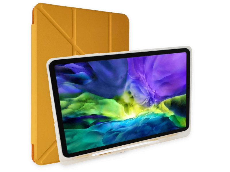 Newface Samsung Galaxy P610 Tab S6 Lite 10.4 Kılıf Kalemlikli Mars Tablet Kılıfı - Sarı