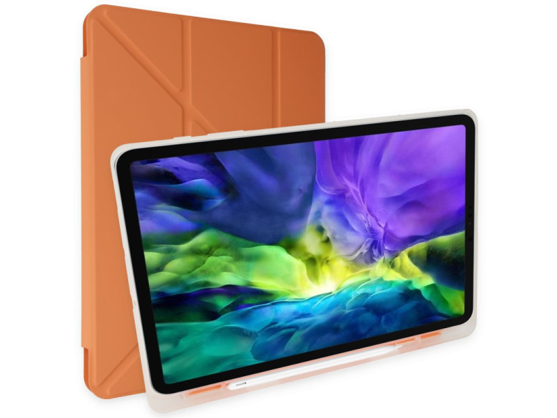 Newface iPad 9.7 (2017) Kılıf Kalemlikli Mars Tablet Kılıfı - Turuncu