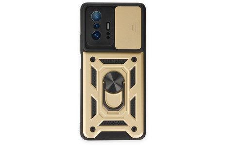 Newface Xiaomi Mi 11T Kılıf Pars Lens Yüzüklü Silikon - Gold