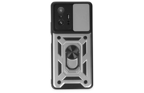 Newface Xiaomi Mi 11T Kılıf Pars Lens Yüzüklü Silikon - Gümüş