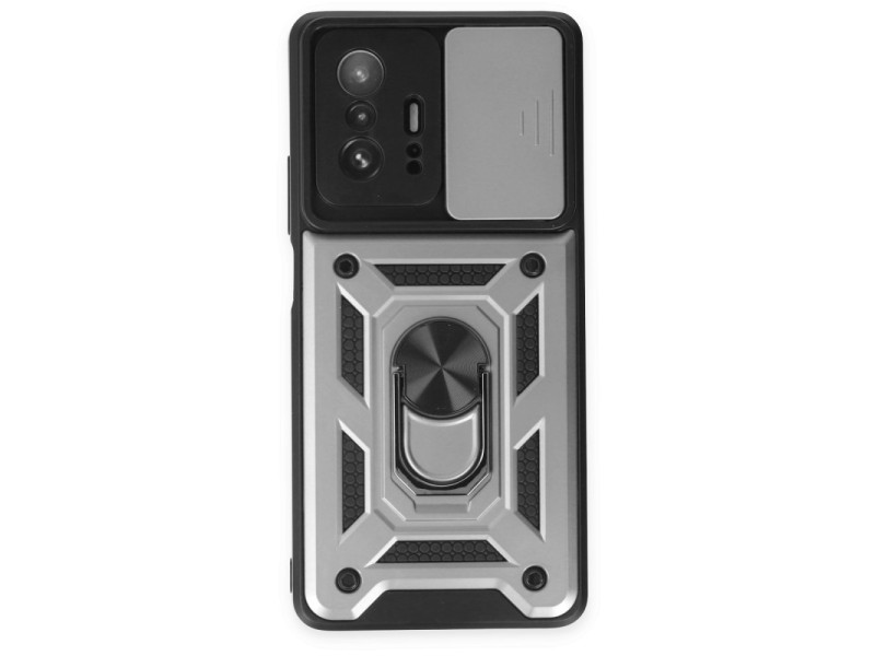 Newface Xiaomi Mi 11T Kılıf Pars Lens Yüzüklü Silikon - Gümüş