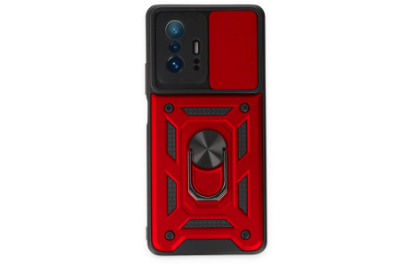 Newface Xiaomi Mi 11T Kılıf Pars Lens Yüzüklü Silikon - Kırmızı
