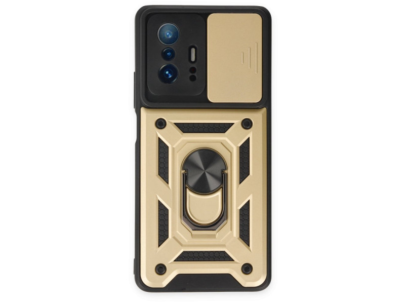 Newface Xiaomi Mi 11T Pro Kılıf Pars Lens Yüzüklü Silikon - Gold