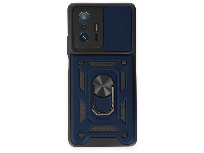 Newface Xiaomi Mi 11T Pro Kılıf Pars Lens Yüzüklü Silikon - Lacivert