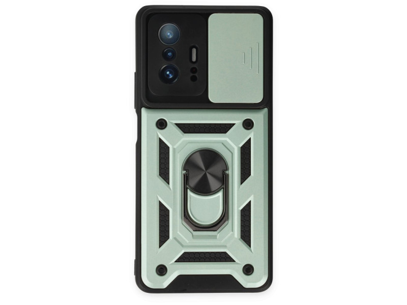 Newface Xiaomi Mi 11T Pro Kılıf Pars Lens Yüzüklü Silikon - Yeşil