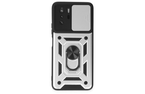 Newface Xiaomi Poco X3 GT Kılıf Pars Lens Yüzüklü Silikon - Gümüş