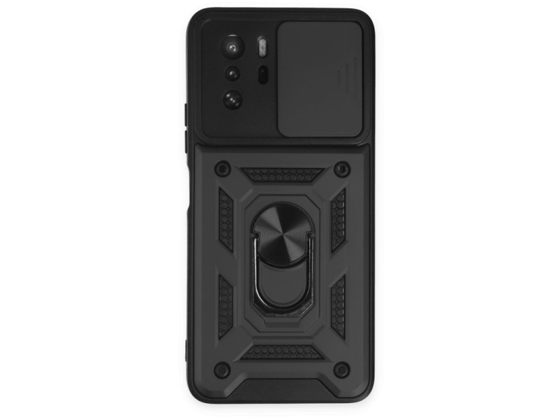 Newface Xiaomi Poco X3 GT Kılıf Pars Lens Yüzüklü Silikon - Siyah