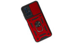 Newface Xiaomi Redmi 10 2022 Kılıf Pars Lens Yüzüklü Silikon - Kırmızı