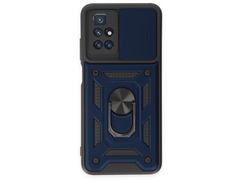Newface Xiaomi Redmi 10 2022 Kılıf Pars Lens Yüzüklü Silikon - Lacivert