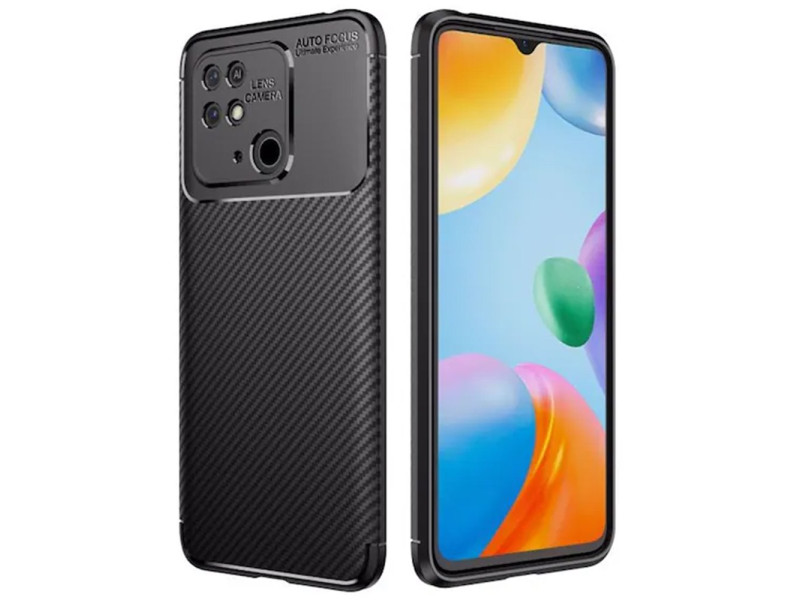 Newface Xiaomi Poco C40 Kılıf Focus Karbon Silikon - Siyah