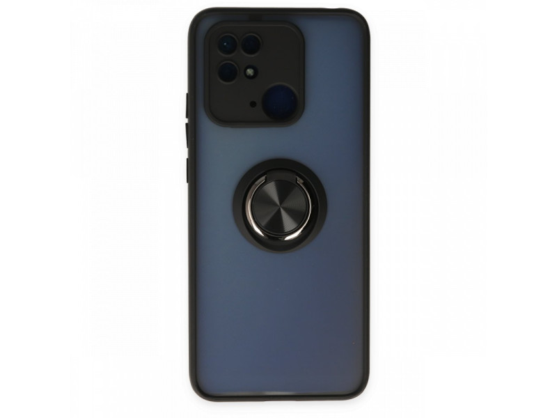 Newface Xiaomi Poco C40 Kılıf Montreal Yüzüklü Silikon Kapak - Siyah