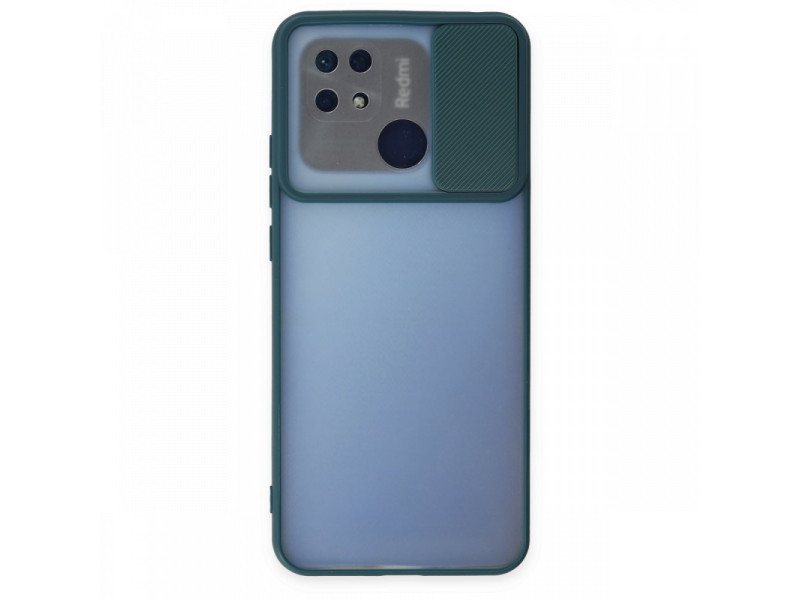 Newface Xiaomi Poco C40 Kılıf Palm Buzlu Kamera Sürgülü Silikon - Yeşil