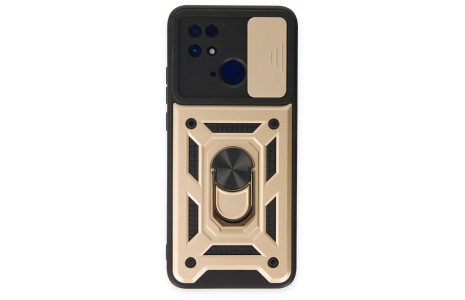 Newface Xiaomi Redmi 10C Kılıf Pars Lens Yüzüklü Silikon - Gold