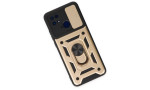 Newface Xiaomi Redmi 10C Kılıf Pars Lens Yüzüklü Silikon - Gold
