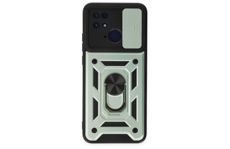 Newface Xiaomi Redmi 10C Kılıf Pars Lens Yüzüklü Silikon - Yeşil