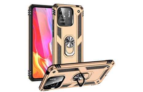 Newface Xiaomi Poco C40 Kılıf Sofya Yüzüklü Silikon Kapak - Gold