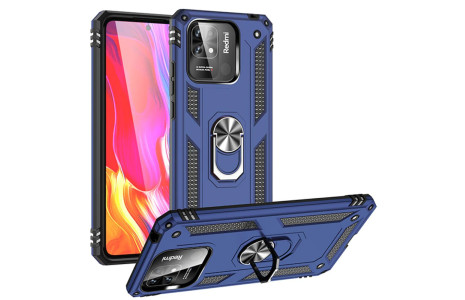Newface Xiaomi Poco C40 Kılıf Sofya Yüzüklü Silikon Kapak - Lacivert