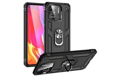 Newface Xiaomi Poco C40 Kılıf Sofya Yüzüklü Silikon Kapak - Siyah