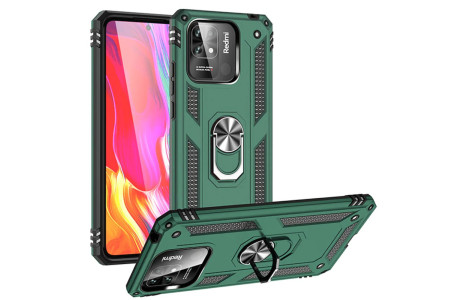 Newface Xiaomi Poco C40 Kılıf Sofya Yüzüklü Silikon Kapak - Yeşil