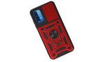 Newface Xiaomi Redmi 9T Kılıf Pars Lens Yüzüklü Silikon - Kırmızı