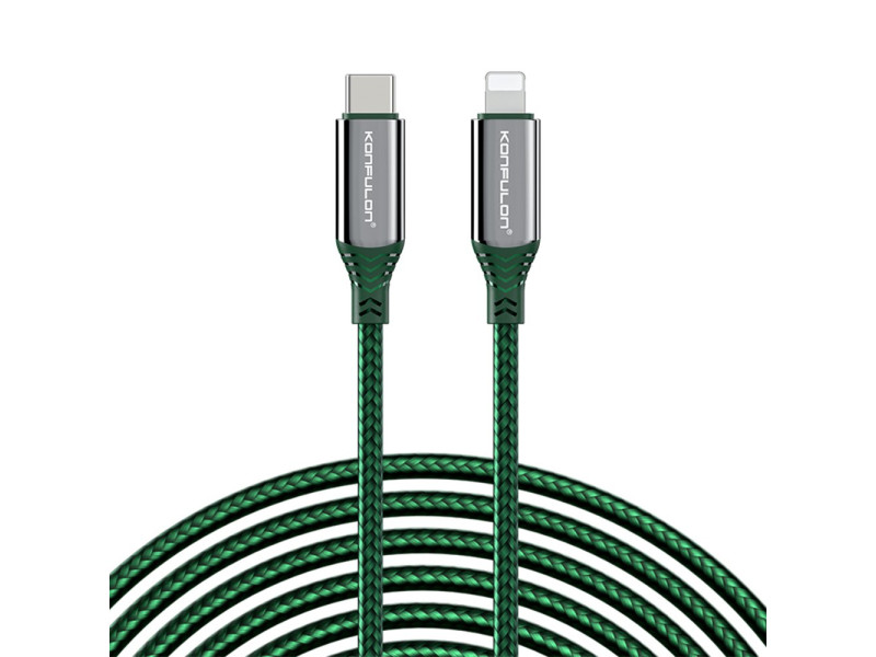 Konfulon DC35 Type-C to Lightning Kablo 1MT - Yeşil