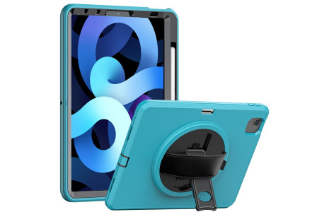 Newface iPad 2022 10.9 (10.nesil) Kılıf Hand Strap Tablet Kılıfı - Turkuaz