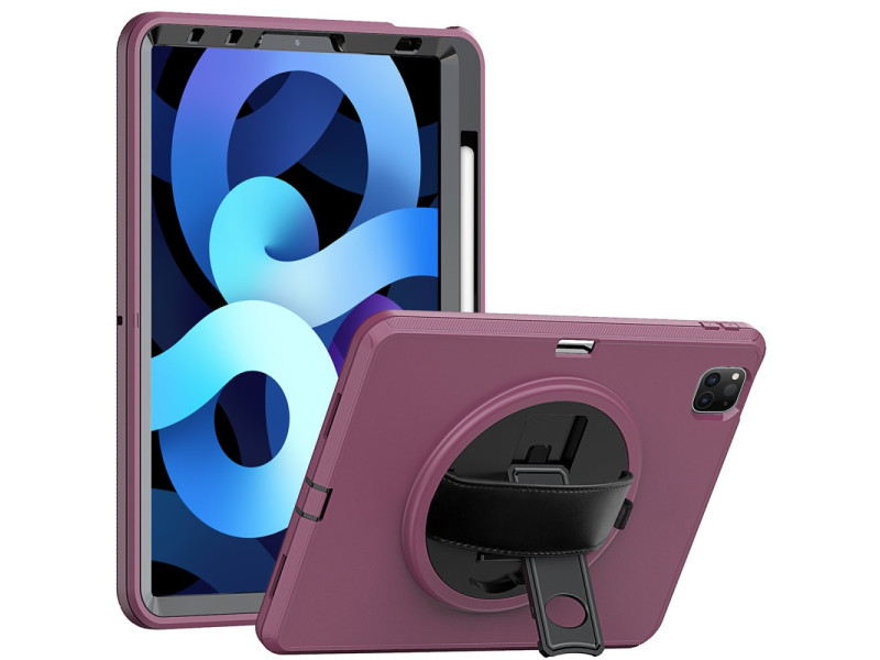 Newface iPad Pro 11 (2020) Kılıf Hand Strap Tablet Kılıfı - Mürdüm