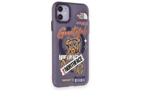 Newface iPhone 11 Kılıf Apollo Magneticsafe Desenli Kapak - Apollo Mor - 2