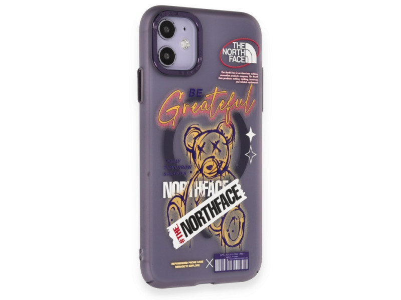 Newface iPhone 11 Kılıf Apollo Magneticsafe Desenli Kapak - Apollo Mor - 2