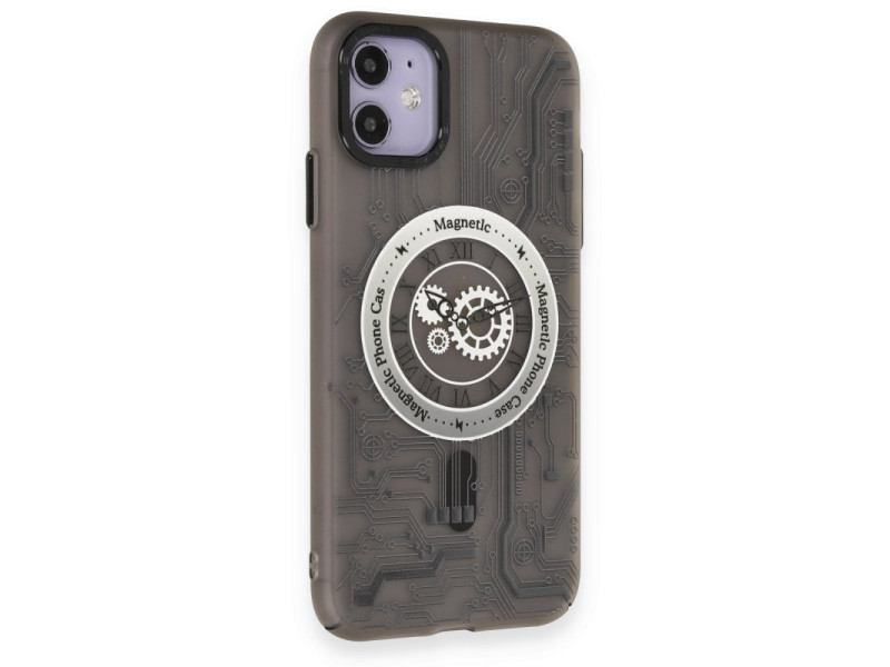 Newface iPhone 11 Kılıf Apollo Magneticsafe Desenli Kapak - Apollo Siyah - 1