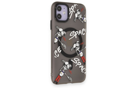 Newface iPhone 11 Kılıf Apollo Magneticsafe Desenli Kapak - Apollo Siyah - 3