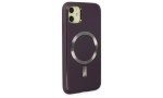 Newface iPhone 11 Kılıf Coco Deri Magneticsafe Silikon - Derin Mor