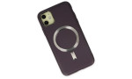 Newface iPhone 11 Kılıf Coco Deri Magneticsafe Silikon - Derin Mor
